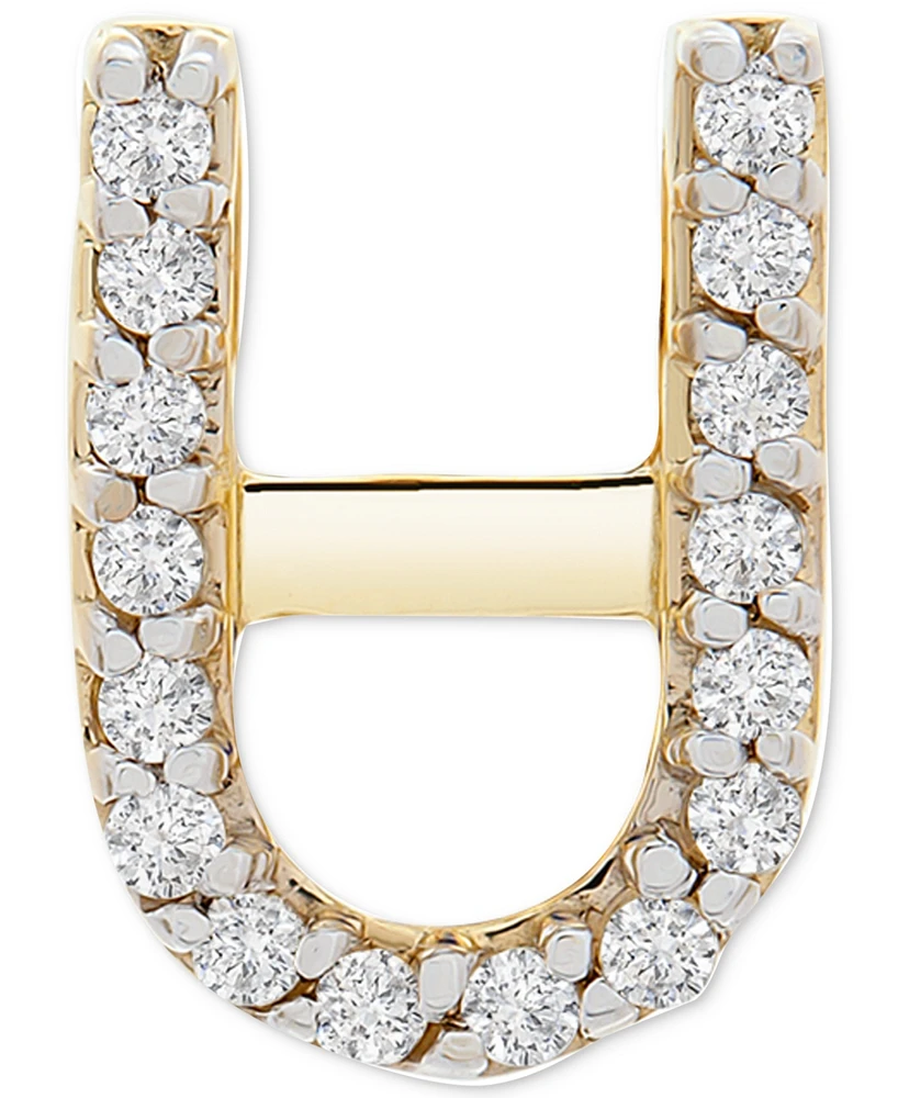 Wrapped Diamond Initial Single Stud Earring (1/20 ct. t.w.) in 14k Gold, Created for Macy's