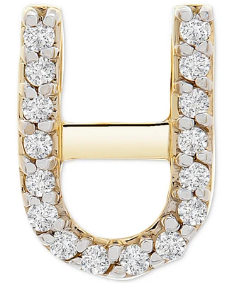 Wrapped Diamond Initial Single Stud Earring (1/20 ct. t.w.) in 14k Gold, Created for Macy's