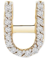 Wrapped Diamond Initial Single Stud Earring (1/20 ct. t.w.) in 14k Gold, Created for Macy's