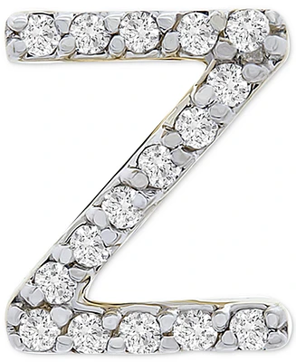 Wrapped Diamond Initial Single Stud Earring (1/20 ct. t.w.) in 14k Gold, Created for Macy's