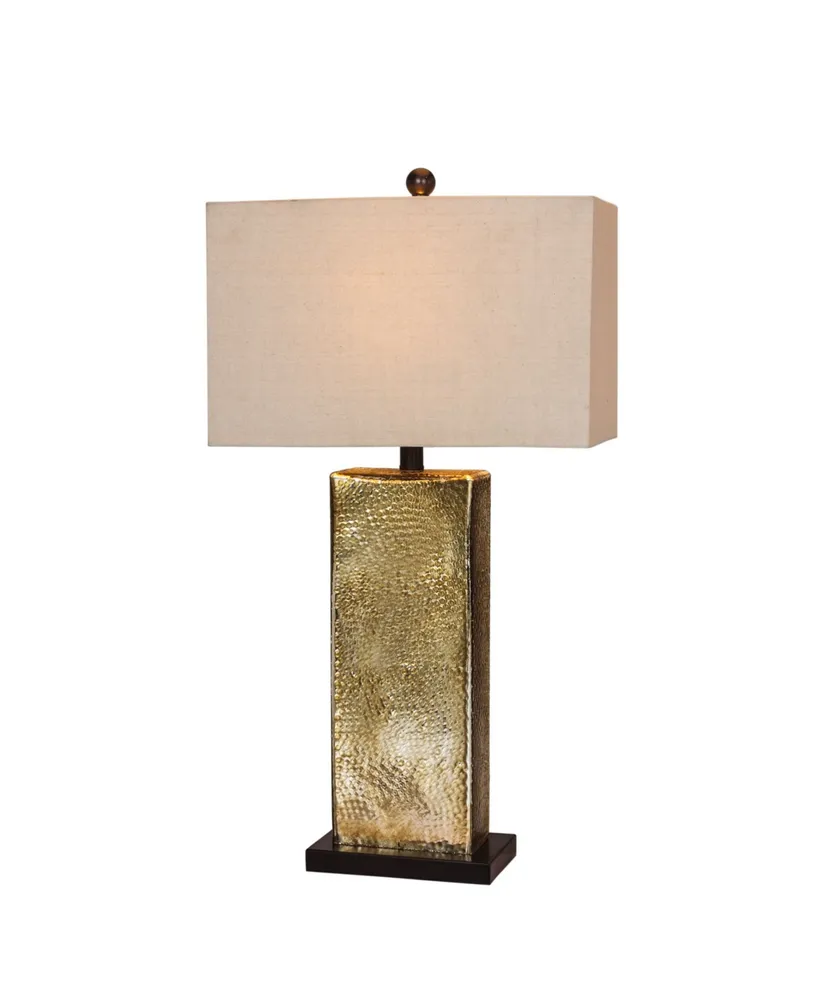 Fangio Lighting Hammertone Glass Pillar Table Lamp