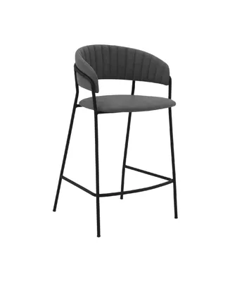 Nara Faux Leather and Metal Counter Height Bar Stool