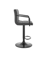 Laurant Adjustable Faux Leather Swivel Bar Stool