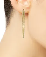 Satin Texture Medium Hoop Earrings in 10k Gold