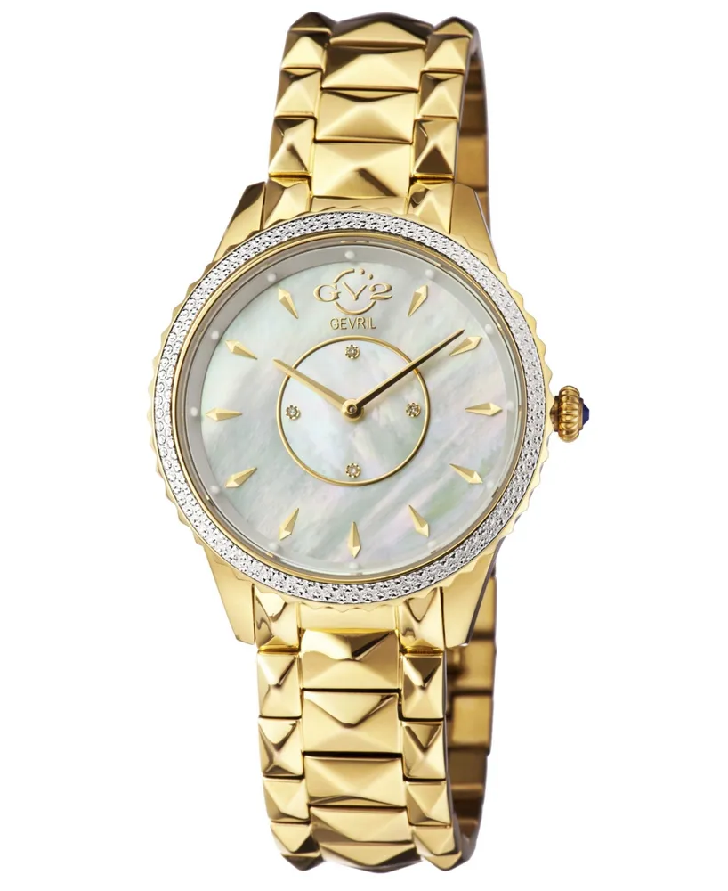 Gevril Women's Siena Swiss Quartz Ion Plating Gold-Tone Bracelet Watch 38mm