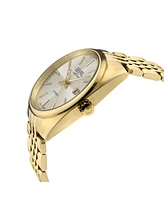 Gevril Men's Five Points Swiss Automatic Ion Plating Gold-Tone Stainless Steel Bracelet Watch 47.5mm