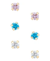 3-Pc. Set Cubic Zirconia Screwback Children's Stud Earrings in 14k Gold