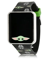 Star Wars Kid's Baby Yoda Touch Screen Black Silicone Strap Led Watch, 36mm x 33 mm