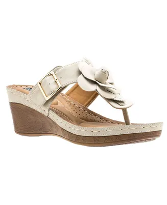 Gc Shoes Women's Flora Rosette Wedge Sandals