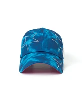 Starry Kids Adjustable Snap Back Mesh Blue Tie Dye Studded Star Trucker Hat