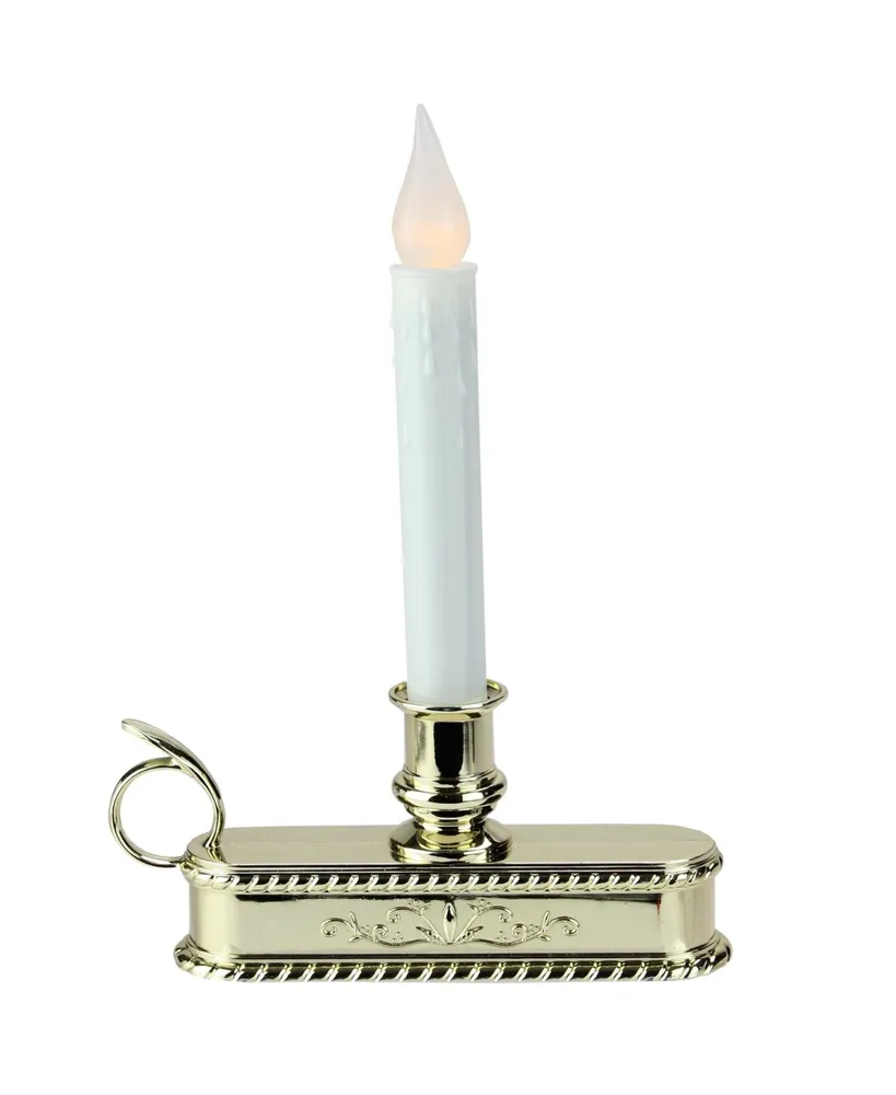 Northlight 8.75" Battery Operated Led Flickering Christmas Window Candle Lamp with Handle Base