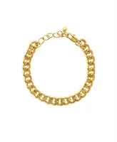 Oma The Label Women's Chunky Cuban Link 18K Gold Plated Brass 13mm Bracelet, 7.5"