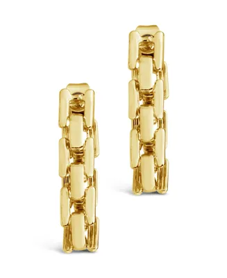 Women's Chain Gold Plated Dangle Stud Earrings - Gold