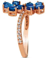 Le Vian Blueberry Sapphire (1-1/2 ct. t.w.) & Nude Diamond (1/5 Flower Statement Ring 14k Rose Gold