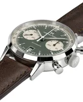 Hamilton Men's Swiss Chronograph Intra-Matic Brown Leather Strap Watch 40mm