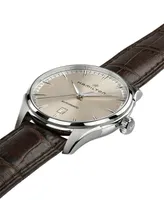 Hamilton Men's Swiss Automatic Jazzmaster Brown Leather Strap Watch 40mm