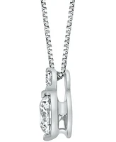 Sirena Diamond Double Bezel 18" Pendant Necklace (1/4 ct. t.w.) 14K White Gold or Yellow