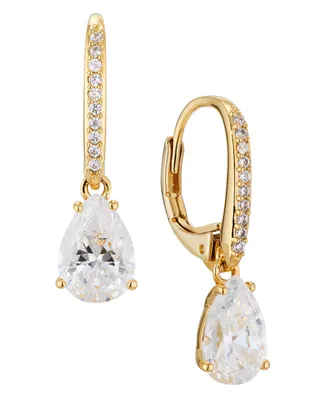 Eliot Danori Pear Cubic Zirconia Leverback Earring, Created for Macy's