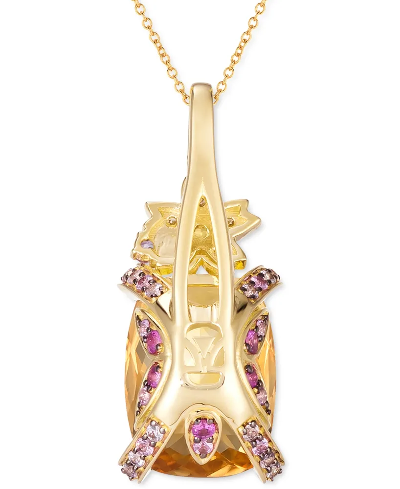 Le Vian Crazy Collection Multi-Gemstone (10-3/8 ct. t.w.) & Vanilla Diamond (1/8 ct. t.w.) 18" Pendant Necklace in 14k Gold