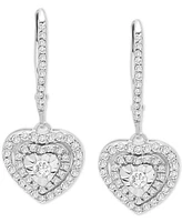 Diamond Heart Drop Earrings (1/2 ct. t.w.) Sterling Silver, Gold-Plated Silver or Rose