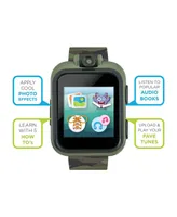 Kid's Playzoom Green Camouflage Print Tpu Strap Smart Watch with Headphones Set 41mm