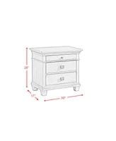 Picket House Furnishings Clovis 3- Drawer Nightstand with Usb