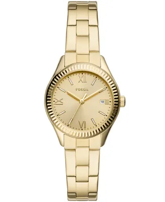 Fossil Ladies Rye three hand, gold tone stainless steel watch 30mm