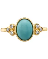 Effy Turquoise & Diamond (1/10 ct. t.w.) Ring in 14k Gold