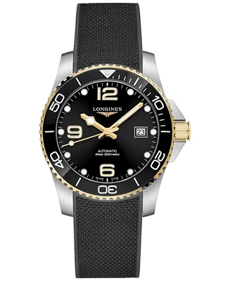 Longines Men's Swiss Automatic HydroConquest Black Rubber Strap Watch 41mm