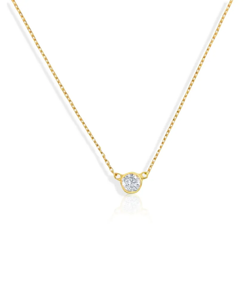 Cubic Zirconia Bezel Necklace