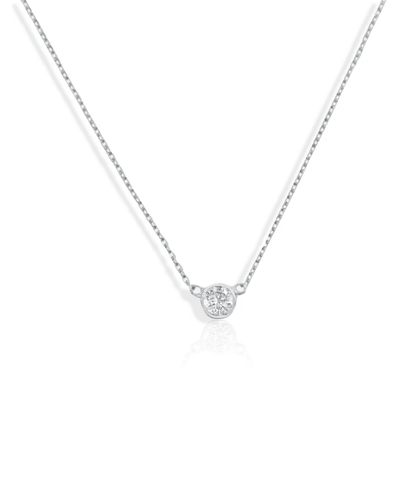 Cubic Zirconia Bezel Necklace