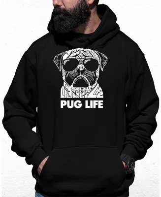 Men's Pug Life Word Art Hooded Sweatshirt