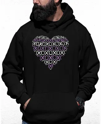 Men's Xoxo Heart Word Art Hooded Sweatshirt