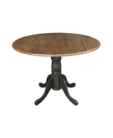 42" Dual Drop Leaf Pedestal Dining Table with 2 Madrid Ladderback Chairs, 3 Piece Dining Set