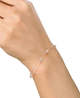 Diamond Bezel Chain Bracelet (1/10 ct. t.w.) Sterling Silver, 14k Gold-Plated Silver or Rose