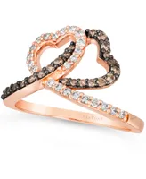 Le Vian Chocolate Diamond (1/4 ct. t.w.) & Nude Interlocking Heart Ring 14k Rose, Yellow or White Gold