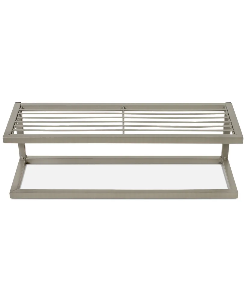 Honey Can Do Steel Slatted Bathroom Shelf with Towel Bar