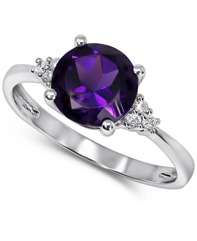 Amethyst (1-5/8 ct. t.w.) & Diamond (1/20 Ring 14k Gold (Also London Blue Topaz Rhodolite Garnet)