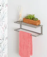 Honey Can Do Steel Slatted Bathroom Shelf with Towel Bar