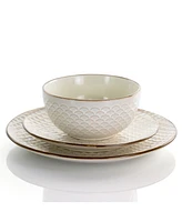 Elama Honey Dinnerware Set of 16 Pieces