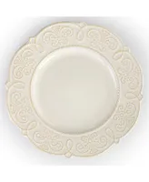 Elama Luna Embossed Scalloped Dinnerware Set of 16 Pieces