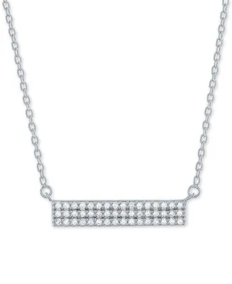 Forever Grown Diamonds Lab-Created Diamond Cluster Bar Necklace (1/4 ct. t.w.) in Sterling Silver, 16" + 2" extender