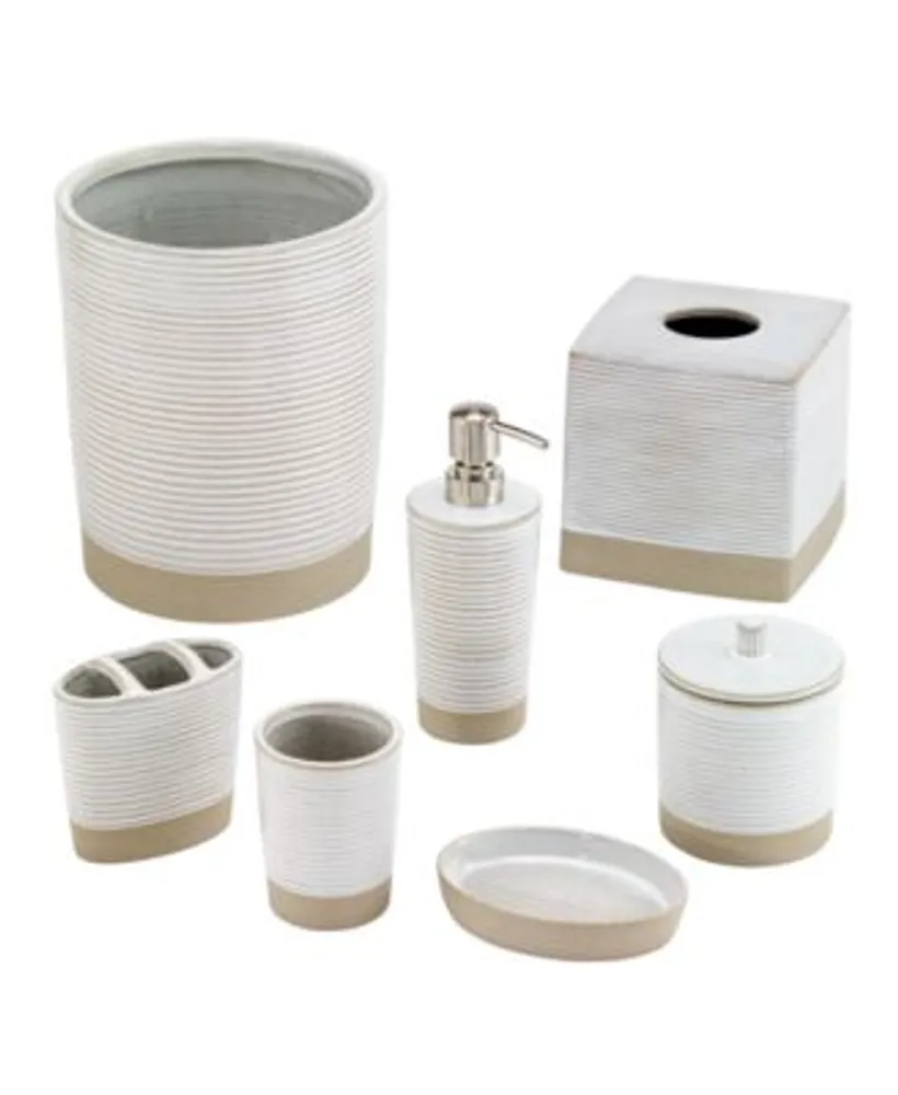 Avanti Drift Lines Textured Ribbed Ceramic Bath Accessories