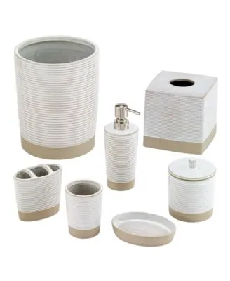 Avanti Drift Lines Textured Ribbed Ceramic Bath Accessories