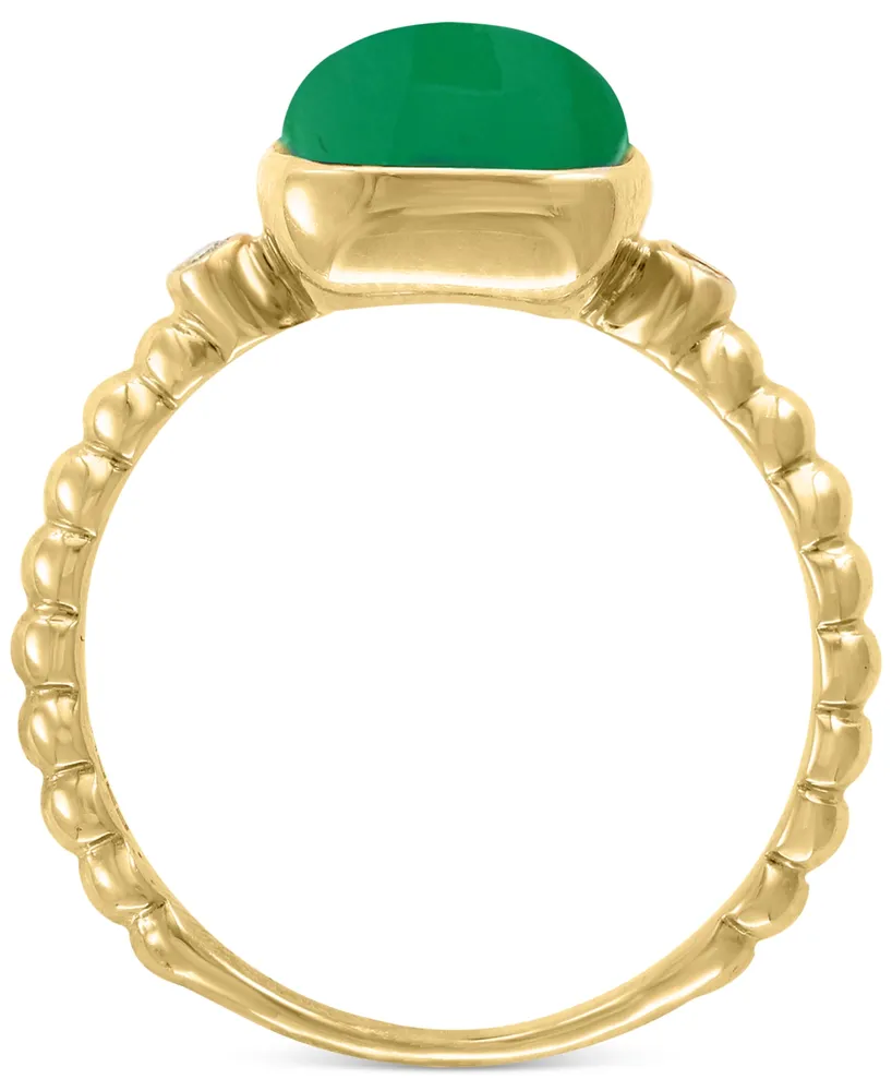 Effy Dyed Green Jade (8mm) & Diamond Accent Ring in 14k Gold