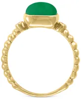 Effy Dyed Green Jade (8mm) & Diamond Accent Ring in 14k Gold