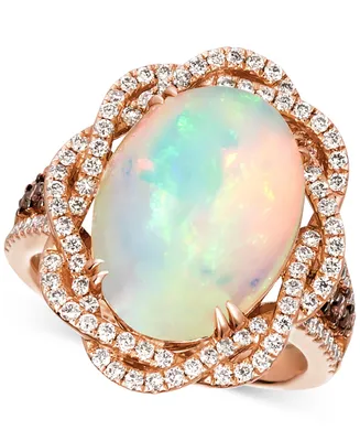Le Vian Neopolitan Opal (4-1/2 ct. t.w.) & Diamond (1 Statement Ring 14k Rose Gold (Also Available White or Yellow Gold)