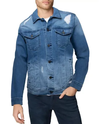 X-Ray Men's Slim Washed Denim Jacket