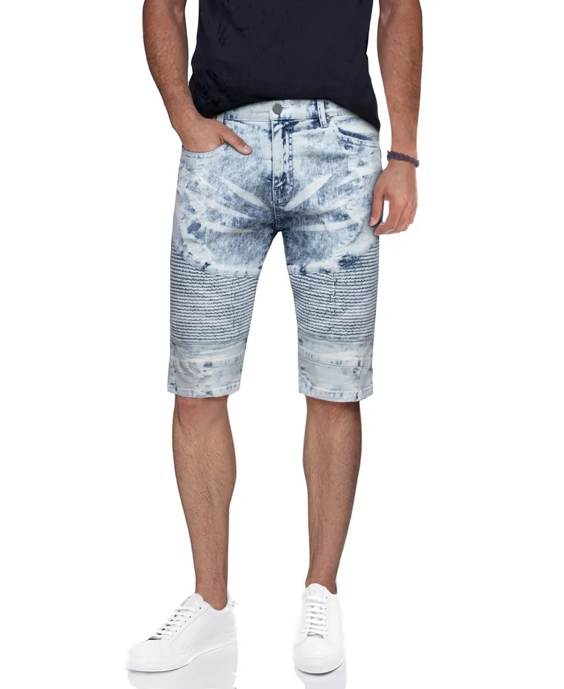 Men's Stretch Moto Denim Shorts