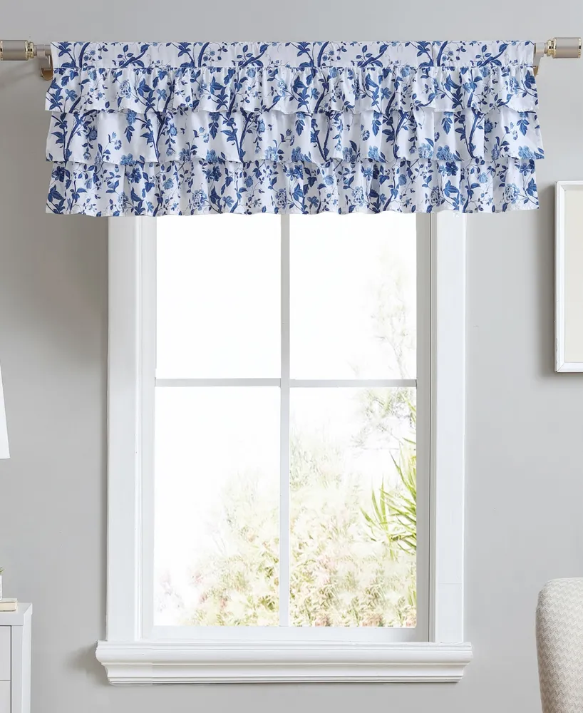 Laura Ashley Elise TierRuffle Valance, 50" x 18"